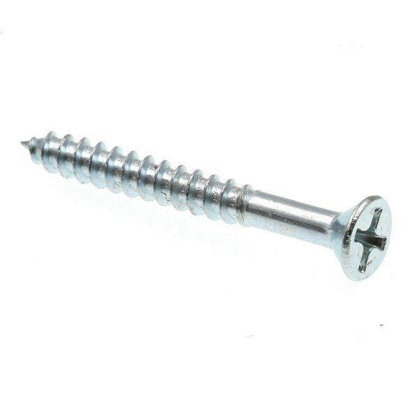 Prime-Line Wood Screws, Flat Head, Phillips Drive, #8 X 1-1/2 in., Zinc Plated Steel, 100PK 9035223